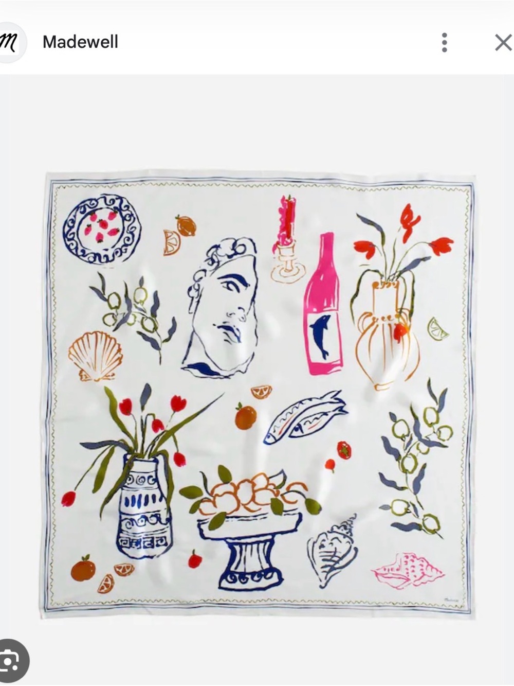 Madewell x Lisa Says Gah Silky Scarf Mediterranean Print